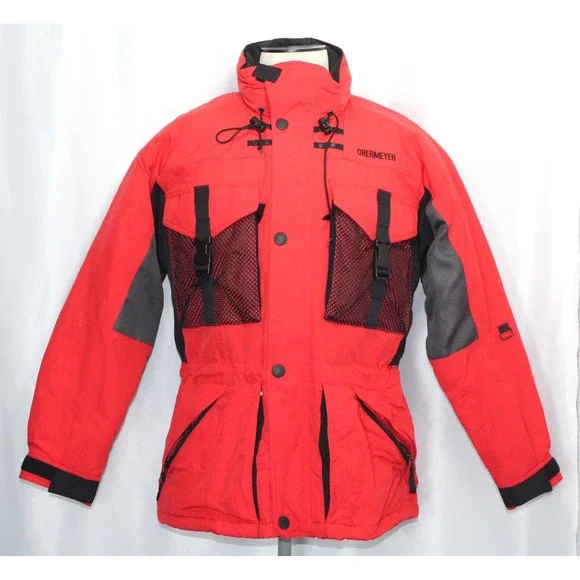 Obermeyer Everest Red Black Winter Ski Snow Jacket Mens Size Medium - Picture 1 of 10